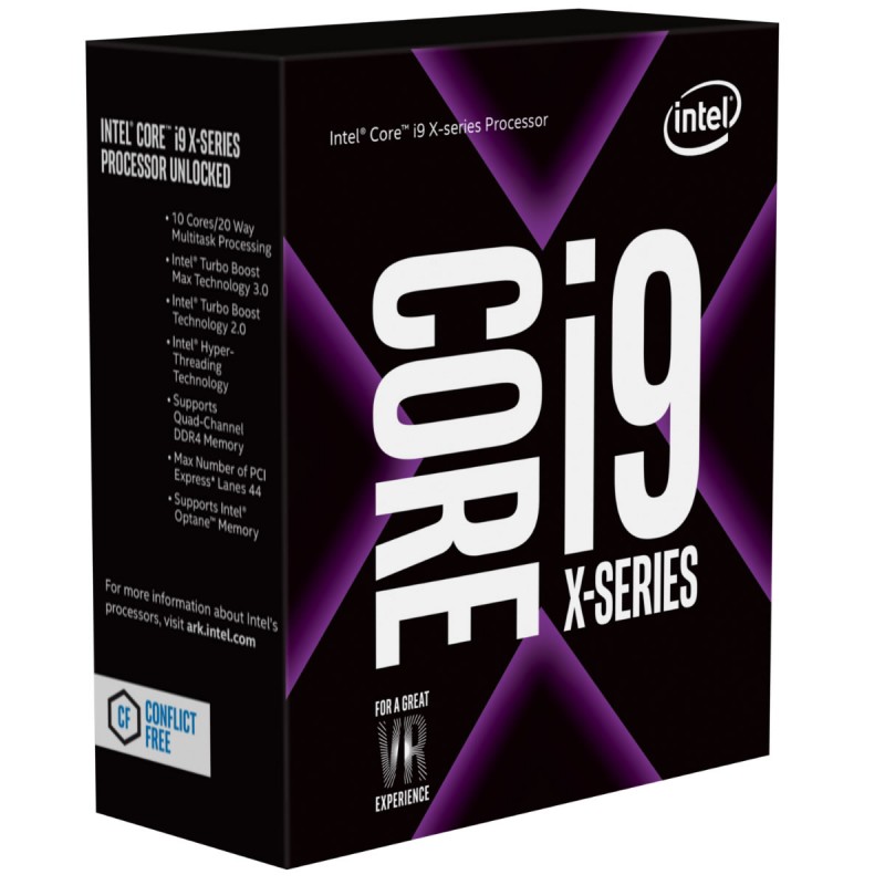 CPU Intel Core i9 7940X 3.1Ghz Turbo 4.3 Up to 4.4Ghz / 19.25MB / 14 Cores, 28 Threads / Socket 2066
